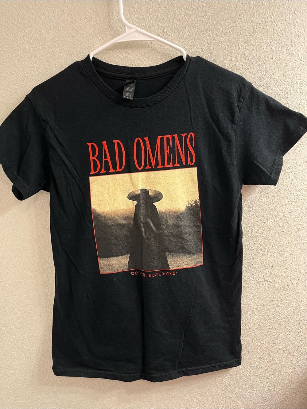 Bad Omens Black Graphic Band Tee - Red & Cream Print